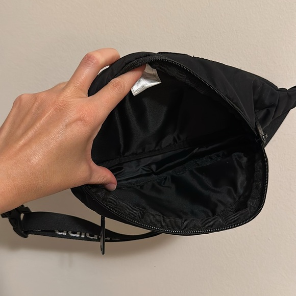 Adidas Black Waist Bag Crossbody with Logo | 2 Zippered Pockets - Picture 3 of 5
